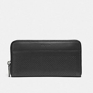 Coach F58104 Men's Perforated Graphite Wallet